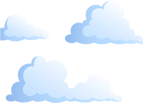 a set of blue clouds
