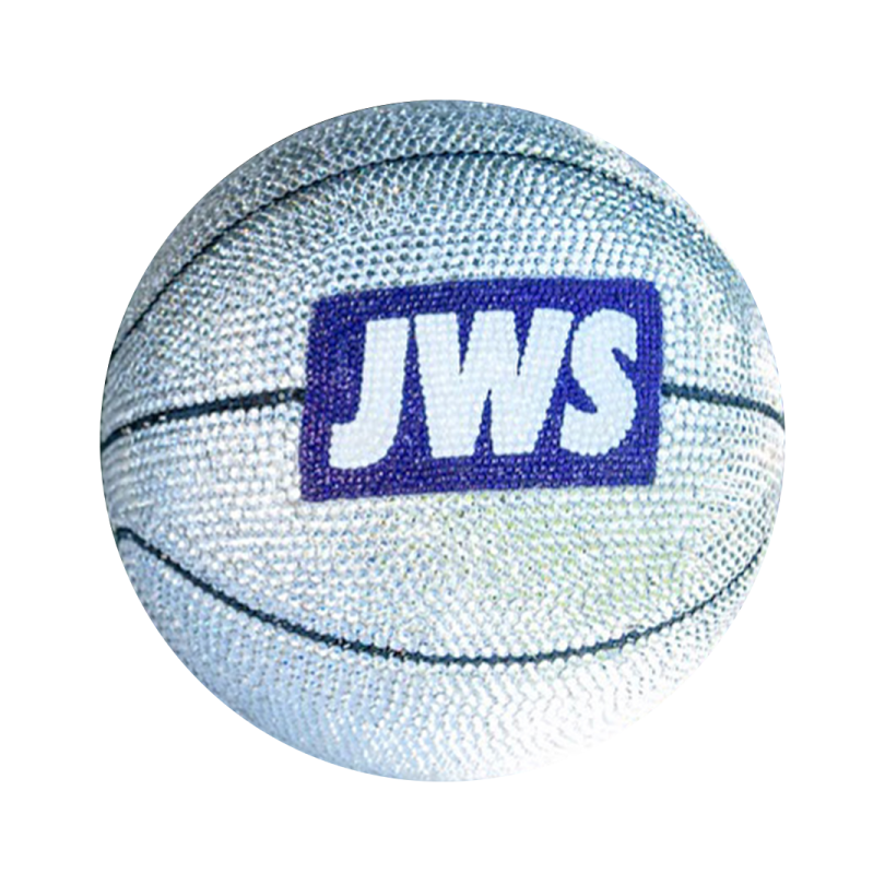 a basketball ball with the word jws on it