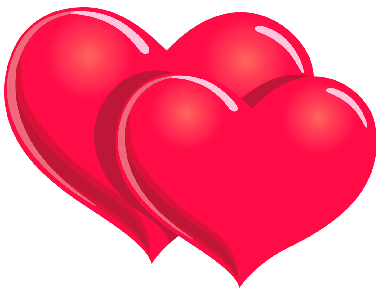 two red hearts clipart