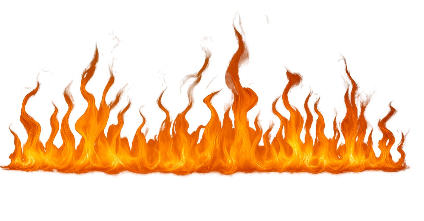 a fire flame on a white background