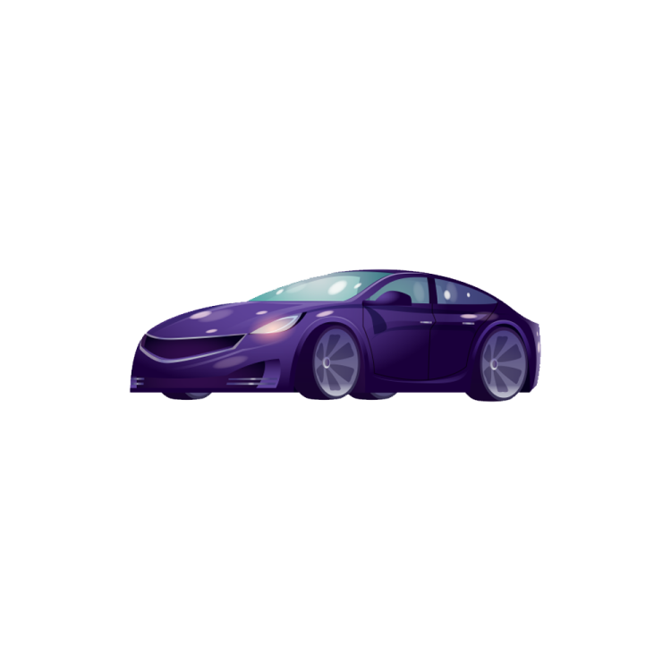 a purple car on a white background