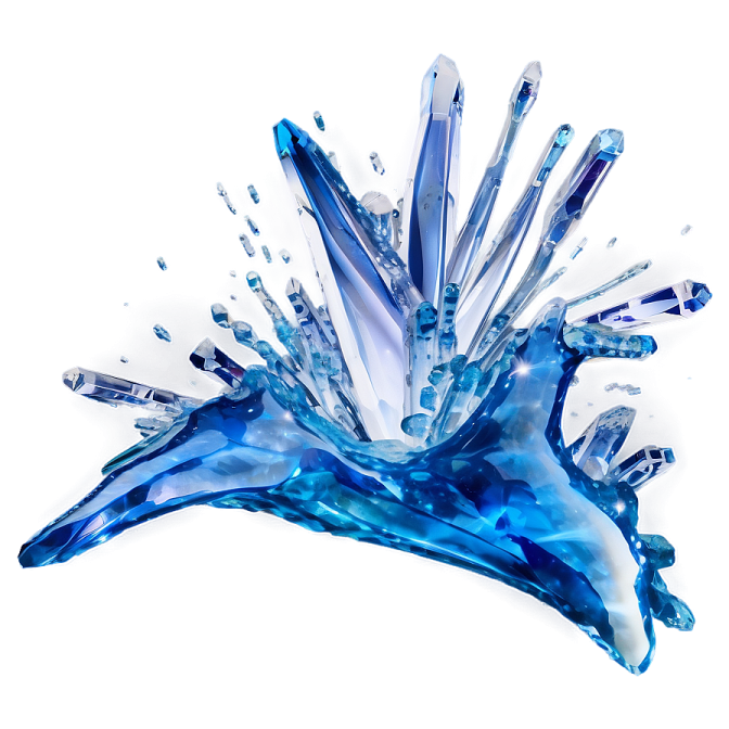 a blue and white glass object on a white background