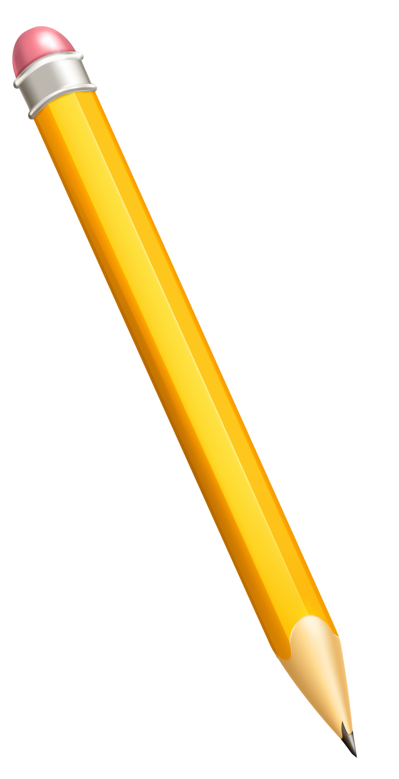 a yellow pencil with a pink tip