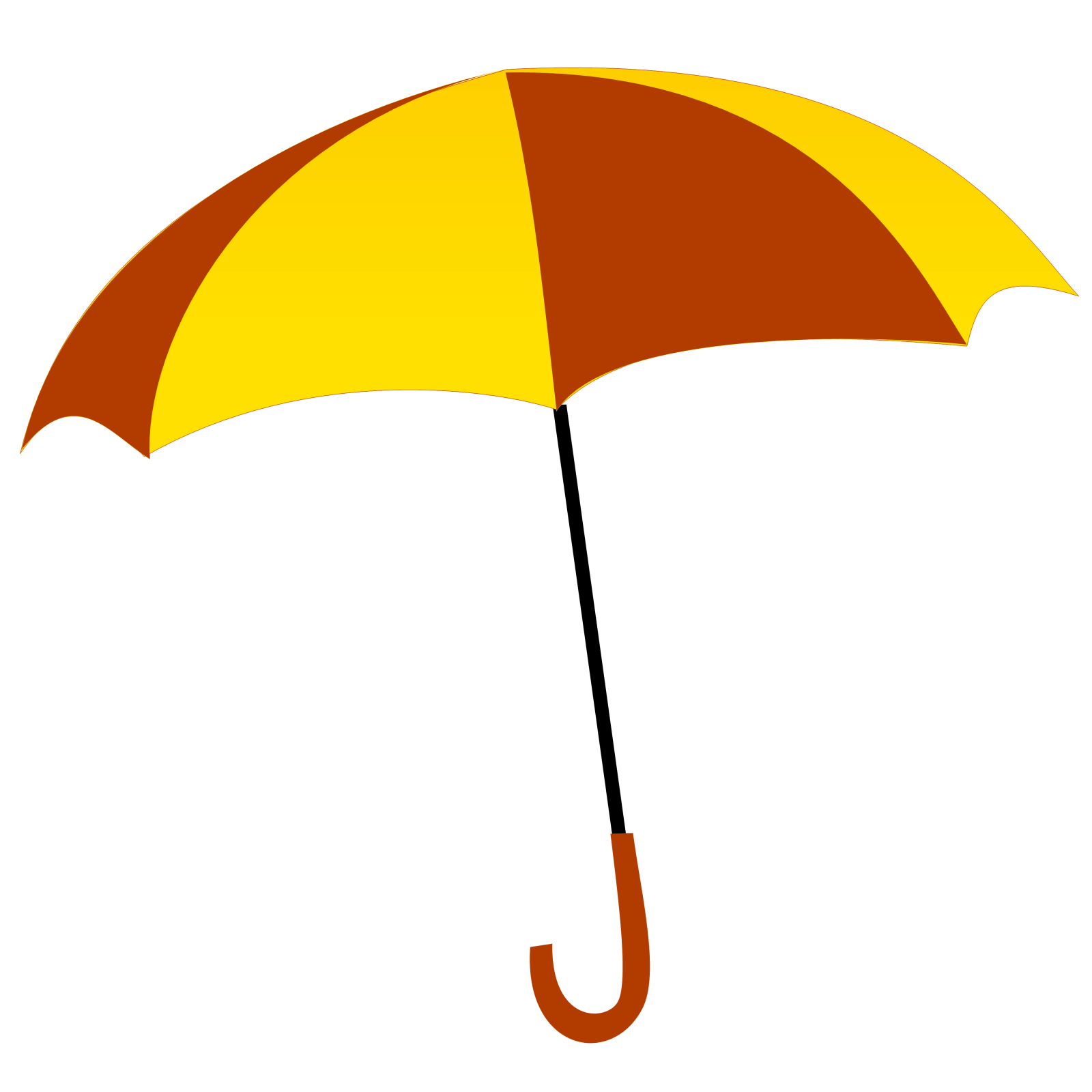 a yellow umbrella on a white background