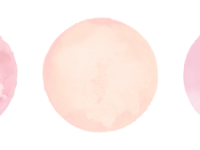 three pink and white watercolor circles
