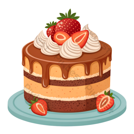a piece of cake with whipped cream and strawberries