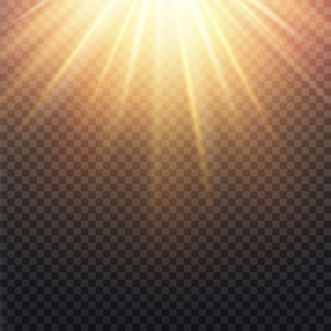 a bright light effect on a transparent background