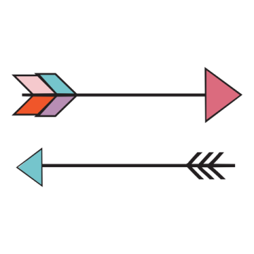 an arrow with two arrows pointing in different directions