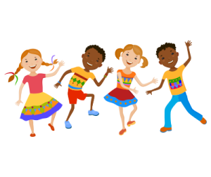 a group of children dancing together