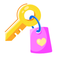 a key with a heart on it