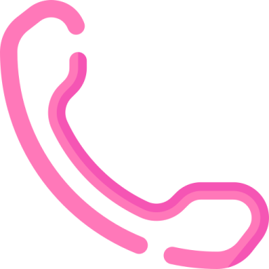 a pink phone with a white background