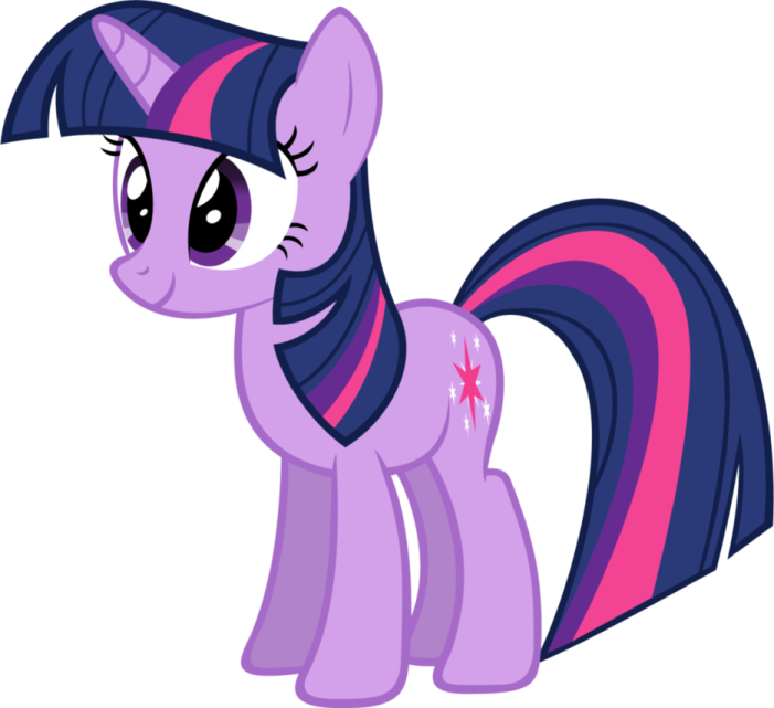 a pinkie pony with black and purple hair