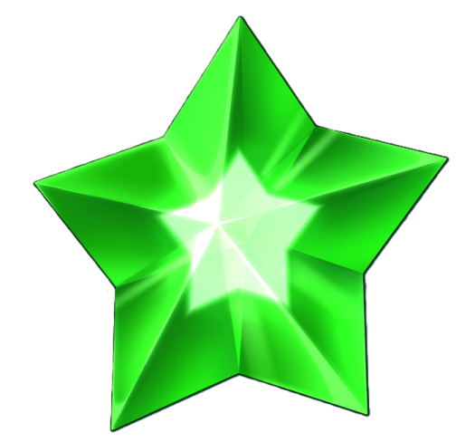 a green star on a white background