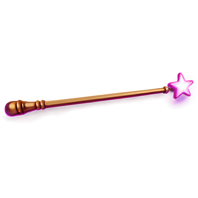 a purple wand on a white background