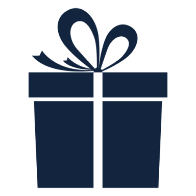 a blue gift box with a bow