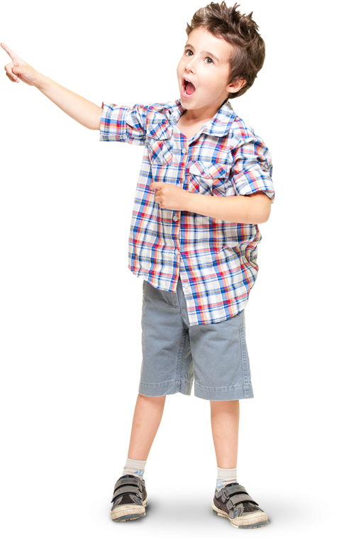 a little boy pointing his finger at the camera