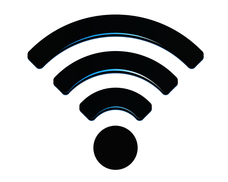a black wi - fifi icon on a white background