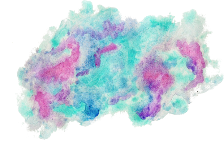 a watercolor painting of the shape of a cloud