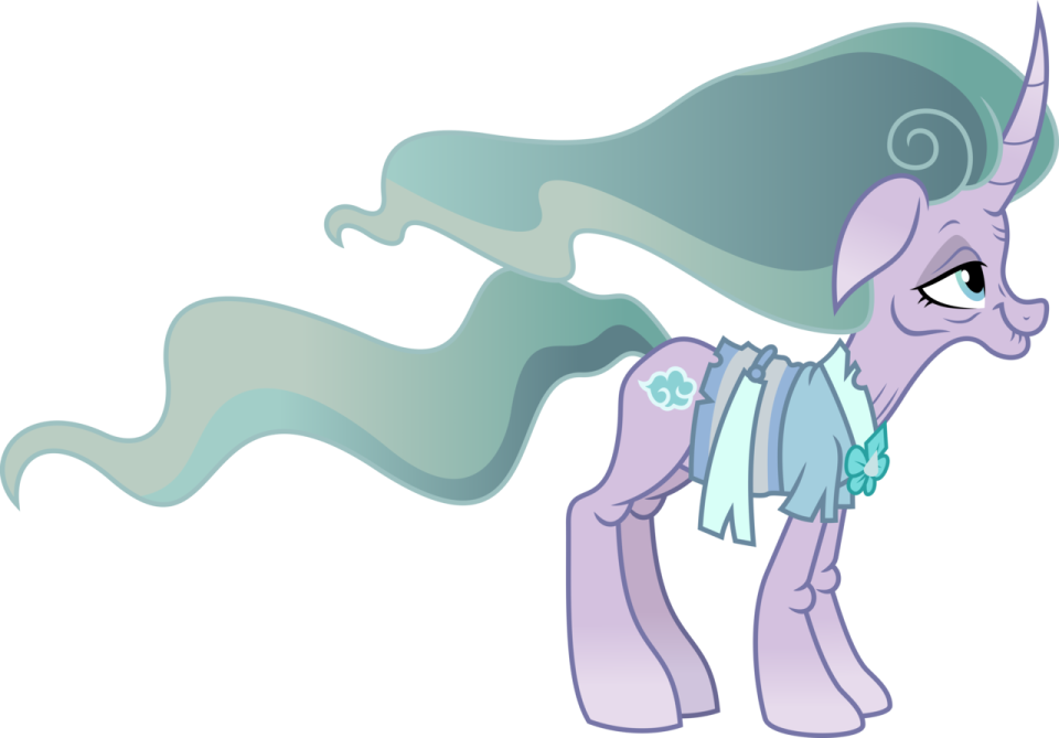a drawing of a pony with long hair
