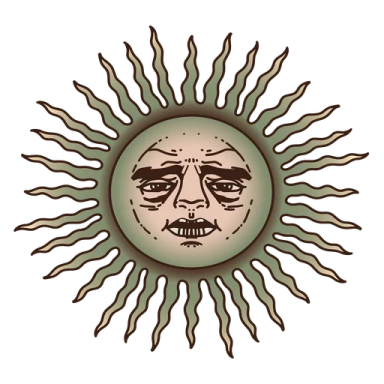 a sun with the face of a man