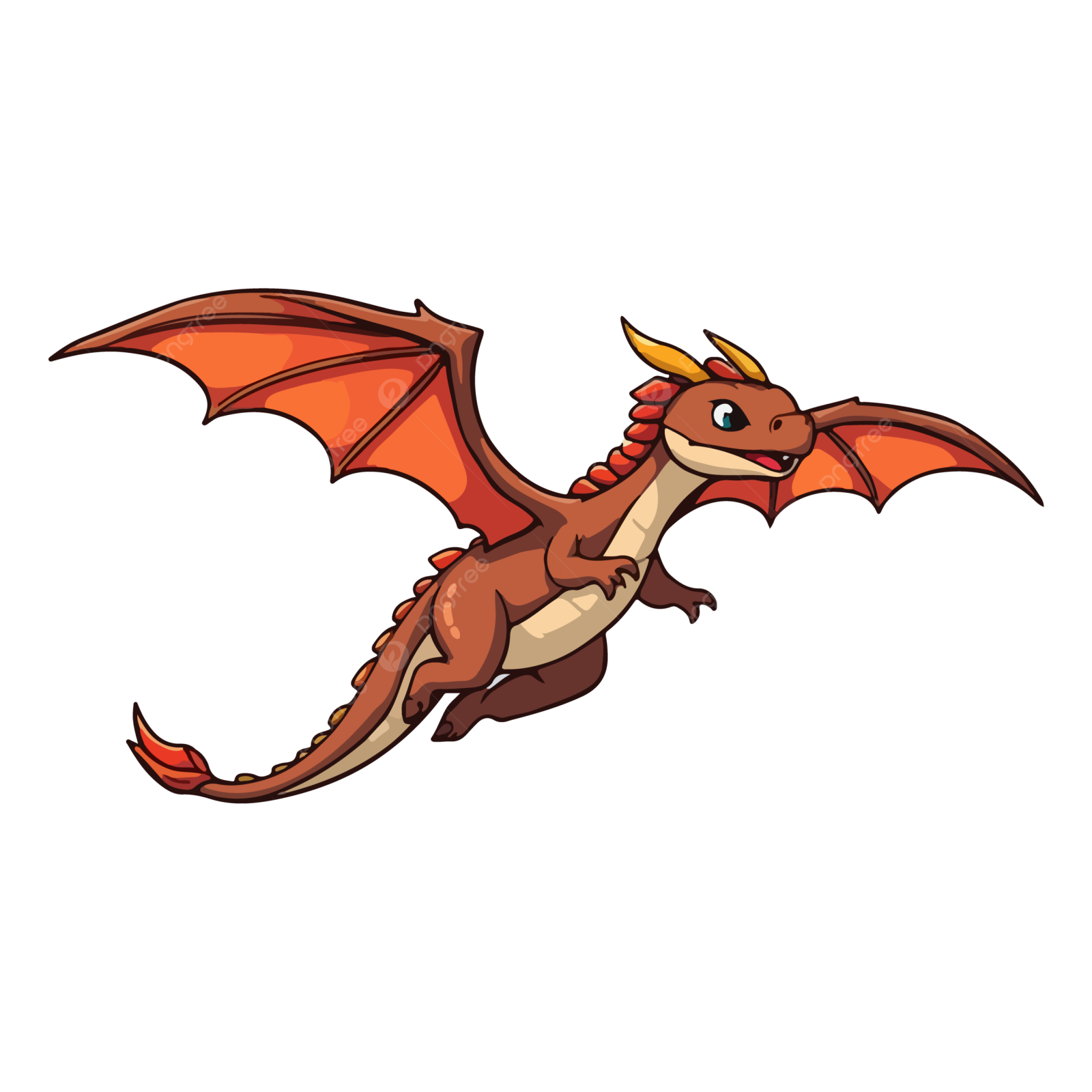 a cartoon dragon flying in the air