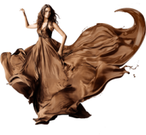 a woman in a brown dress is dancing