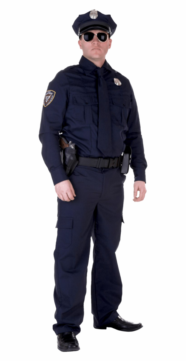 a man wearing a police uniform and sunglasses