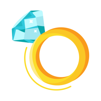 a ring with a diamond on top