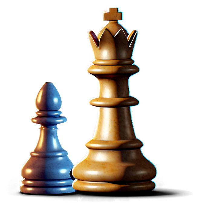 two chess pieces on a white background