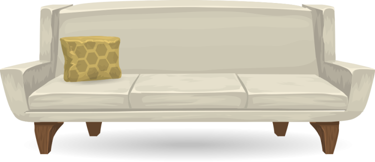 a couch with a pillow on it
