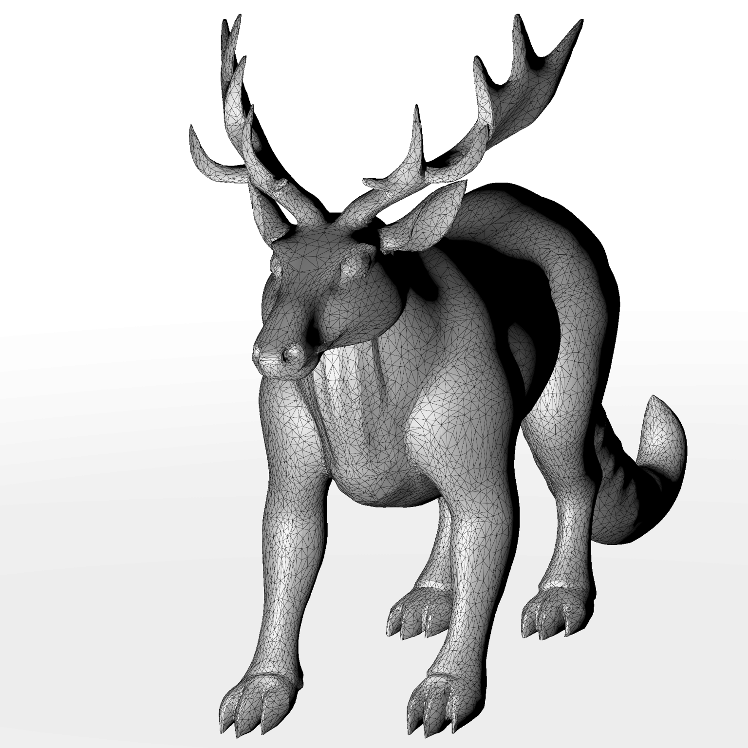 a black and white image of a moose