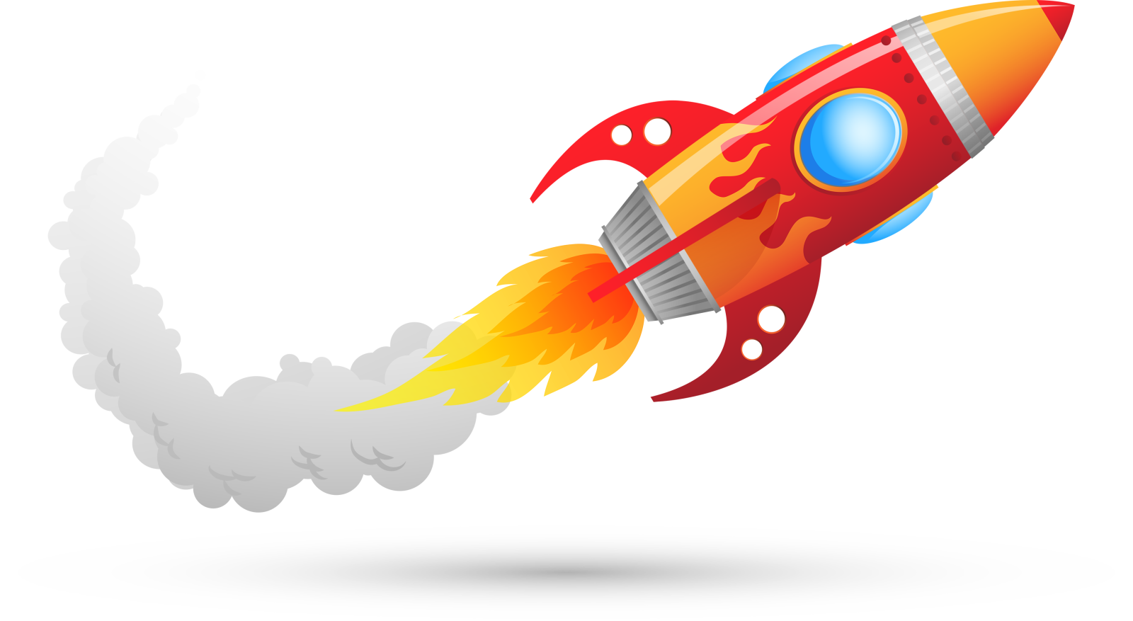 a rocket with smoke coming out of it
