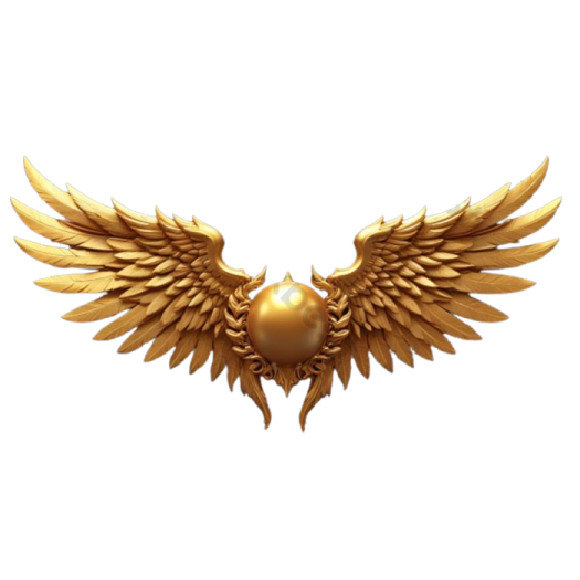 an image of a golden bird with wings
