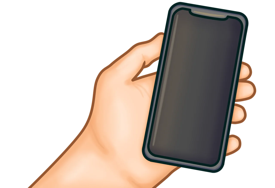 a hand holding a cell phone