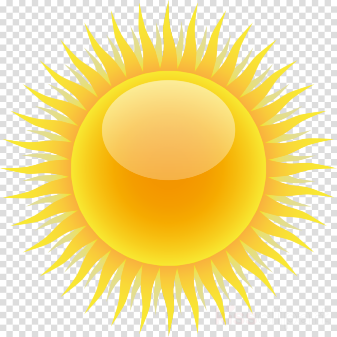 a yellow sun on a transparent background