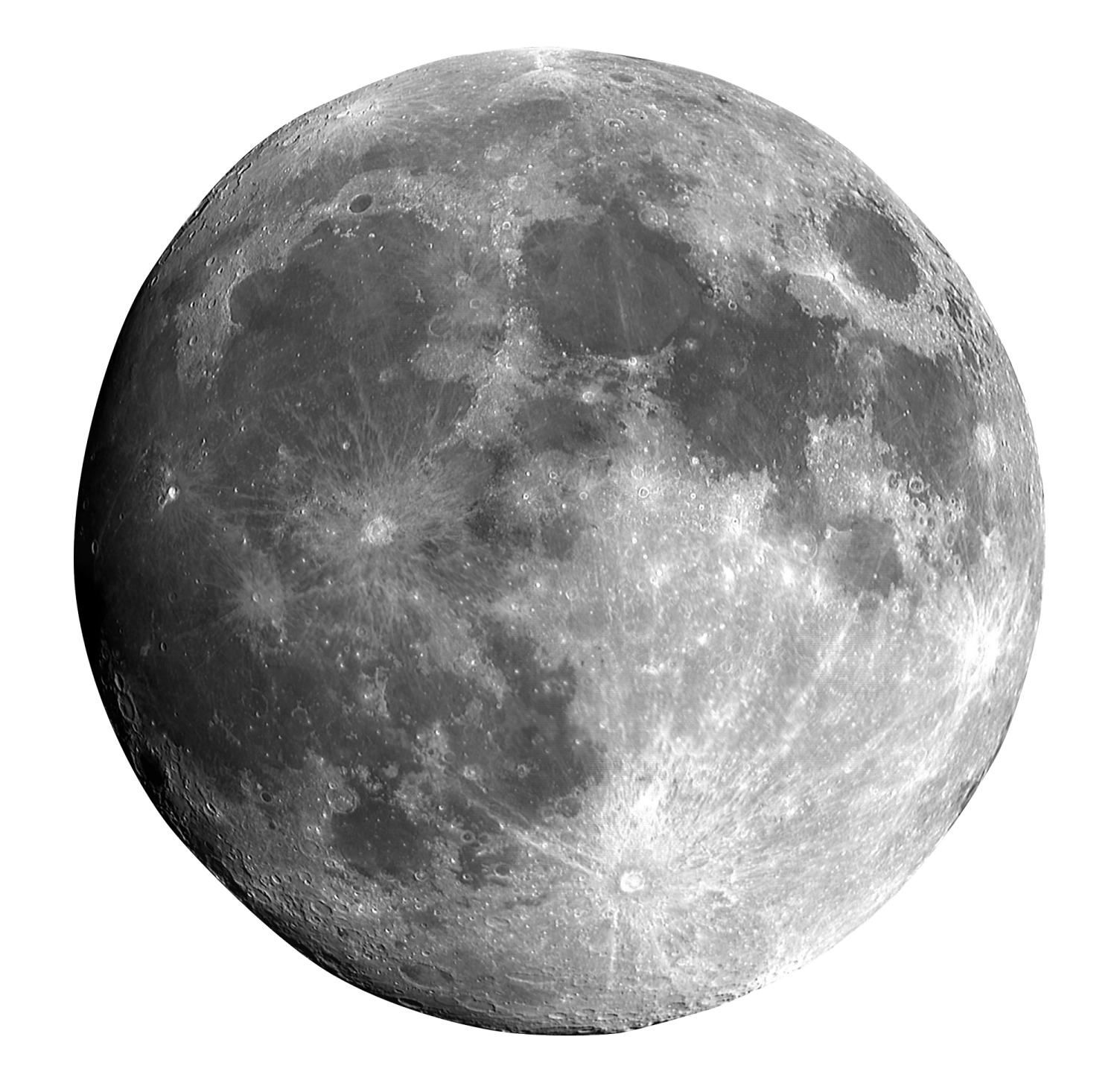a full moon on a white background