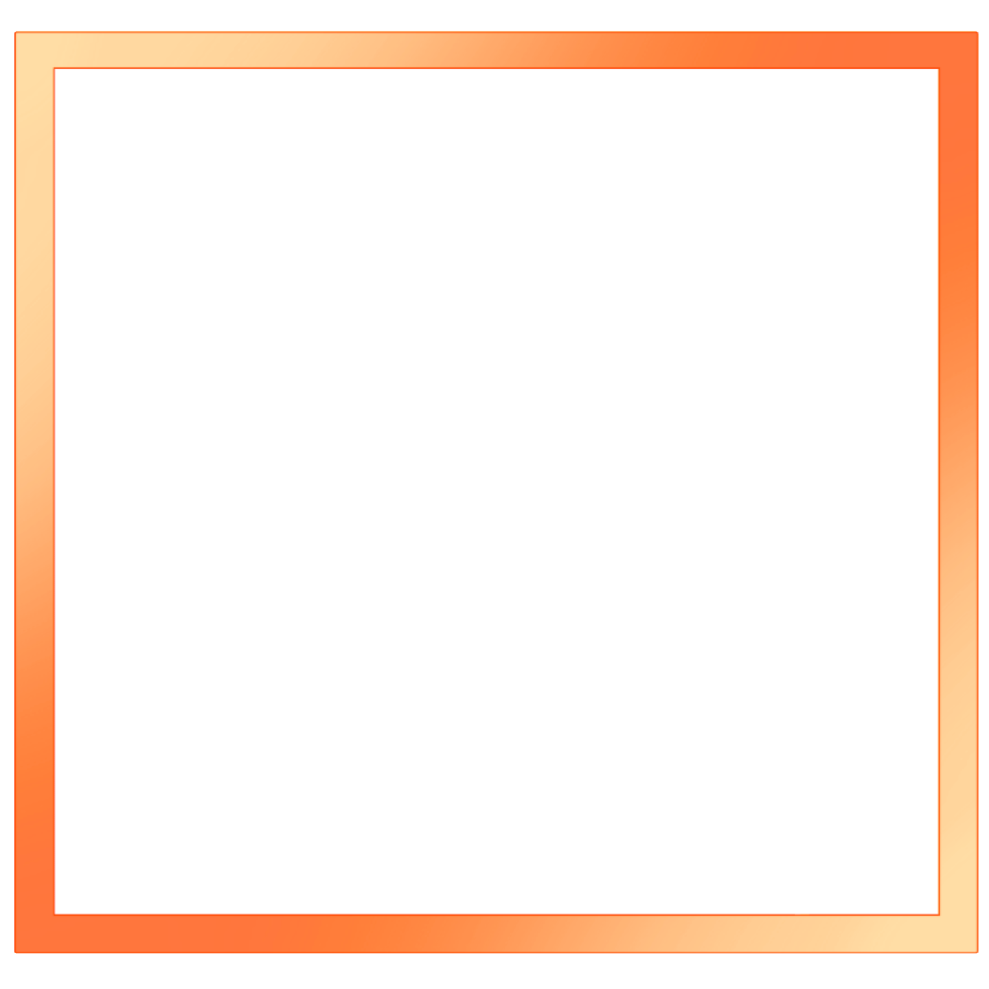 a gold frame on a white background
