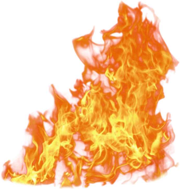 a fire on a white background