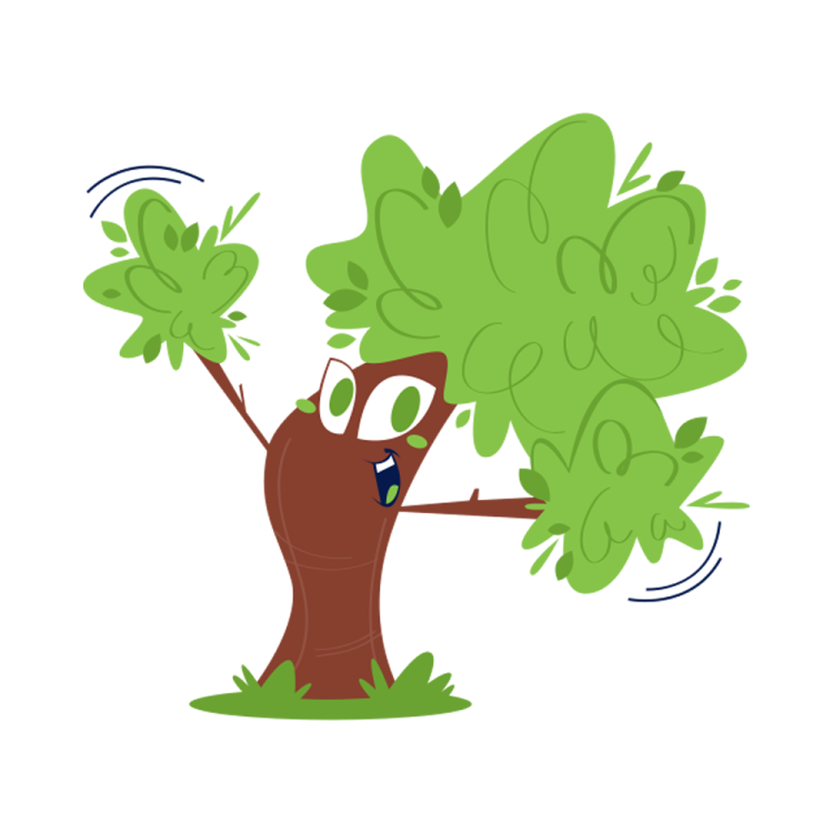 an illustration of a tree with leaves on it