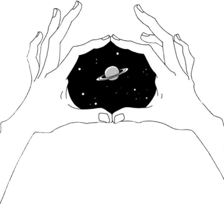 a black and white drawing of two hands holding an object