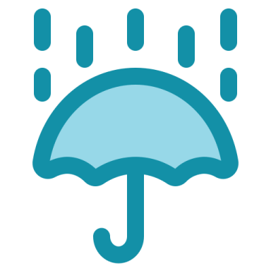 an umbrella in the rain