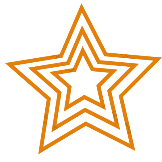 an orange star with a white background