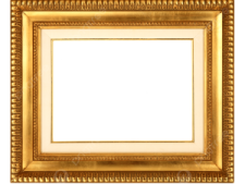 a gold frame on a white background