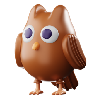 an image of a brown owl with big eyes