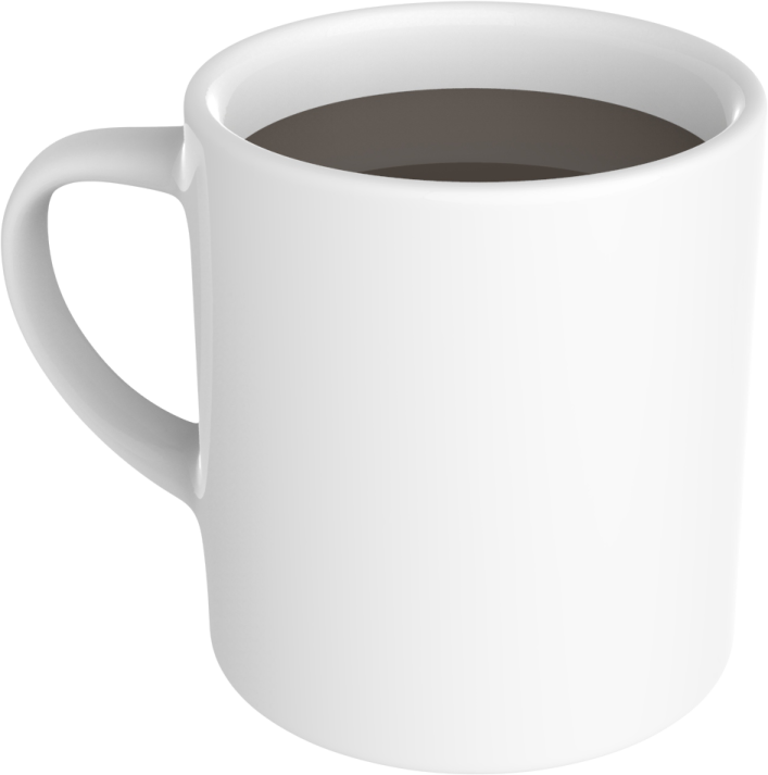 a cup of coffee on a white background