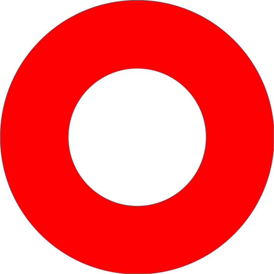 a red circle with the letter o on it