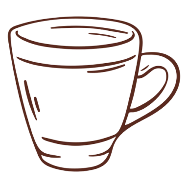 a coffee cup on a white background