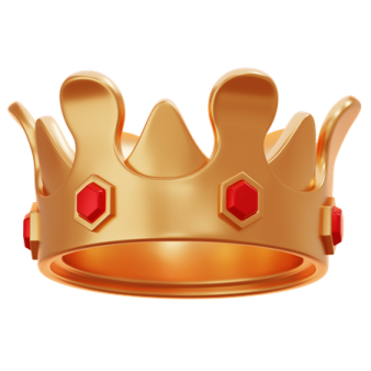 a gold crown on a white background
