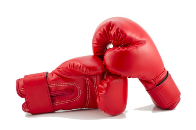 a pair of red boxing gloves