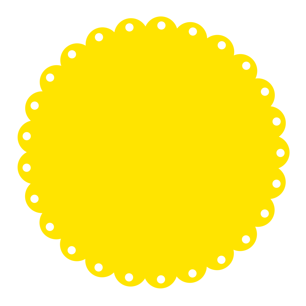 a yellow circle with white dots